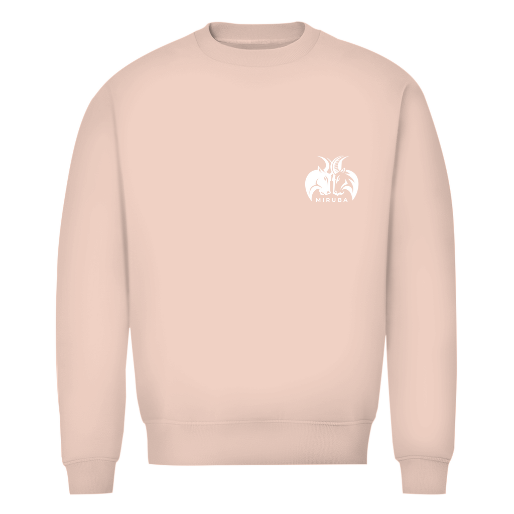 Herren Premium Bio Sweatshirt in Rosa mit MIRUBA Logo auf der Brust