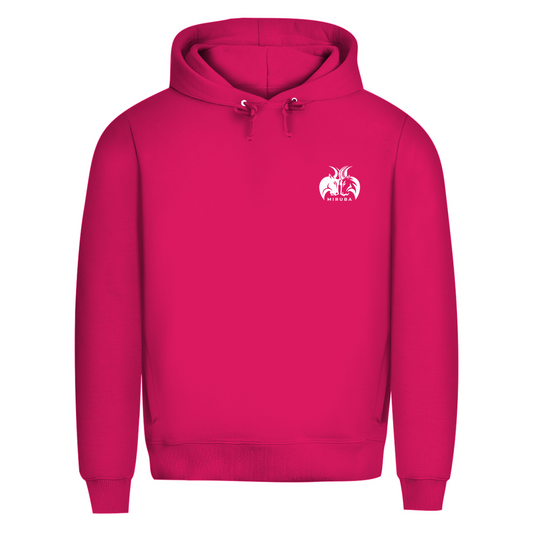 Herren Premium Bio Hoodie in Pink mit MIRUBA Logo auf der Brust 