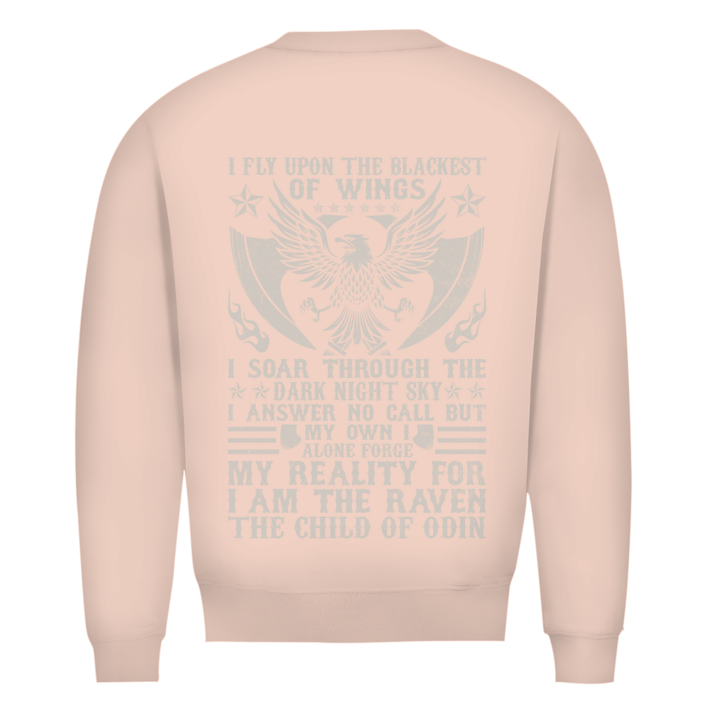 Herren Premium Bio Sweatshirt in Rosa mit I Fly Upon Design auf dem Rücken