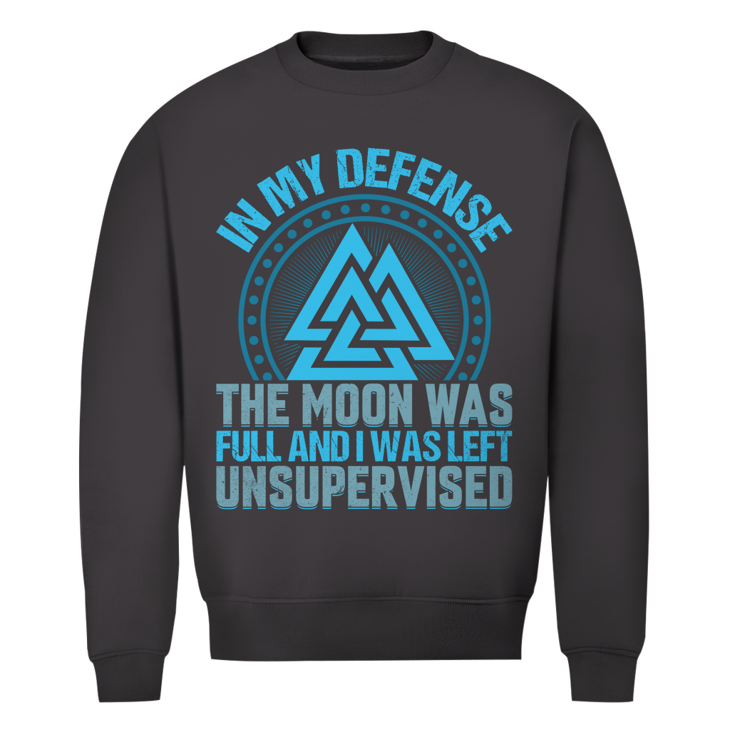 Herren Premium Bio Sweatshirt in Dunkelgrau mit In my Defense Design auf der Brust