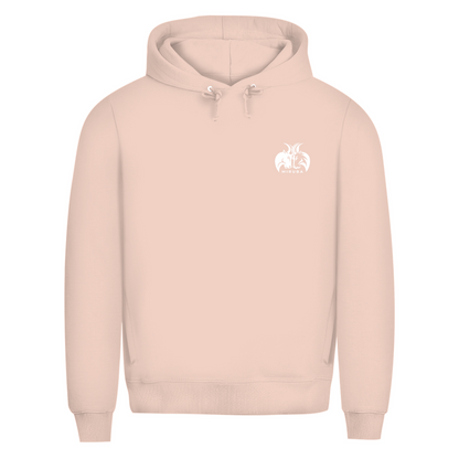 Herren Premium Bio Hoodie in Rosa mit MIRUBA Logo auf der Brust 