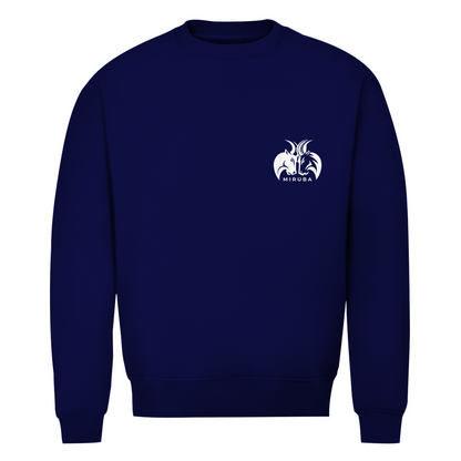 Herren Premium Bio Sweatshirt in Marineblau mit MIRUBA Logo auf der Brust