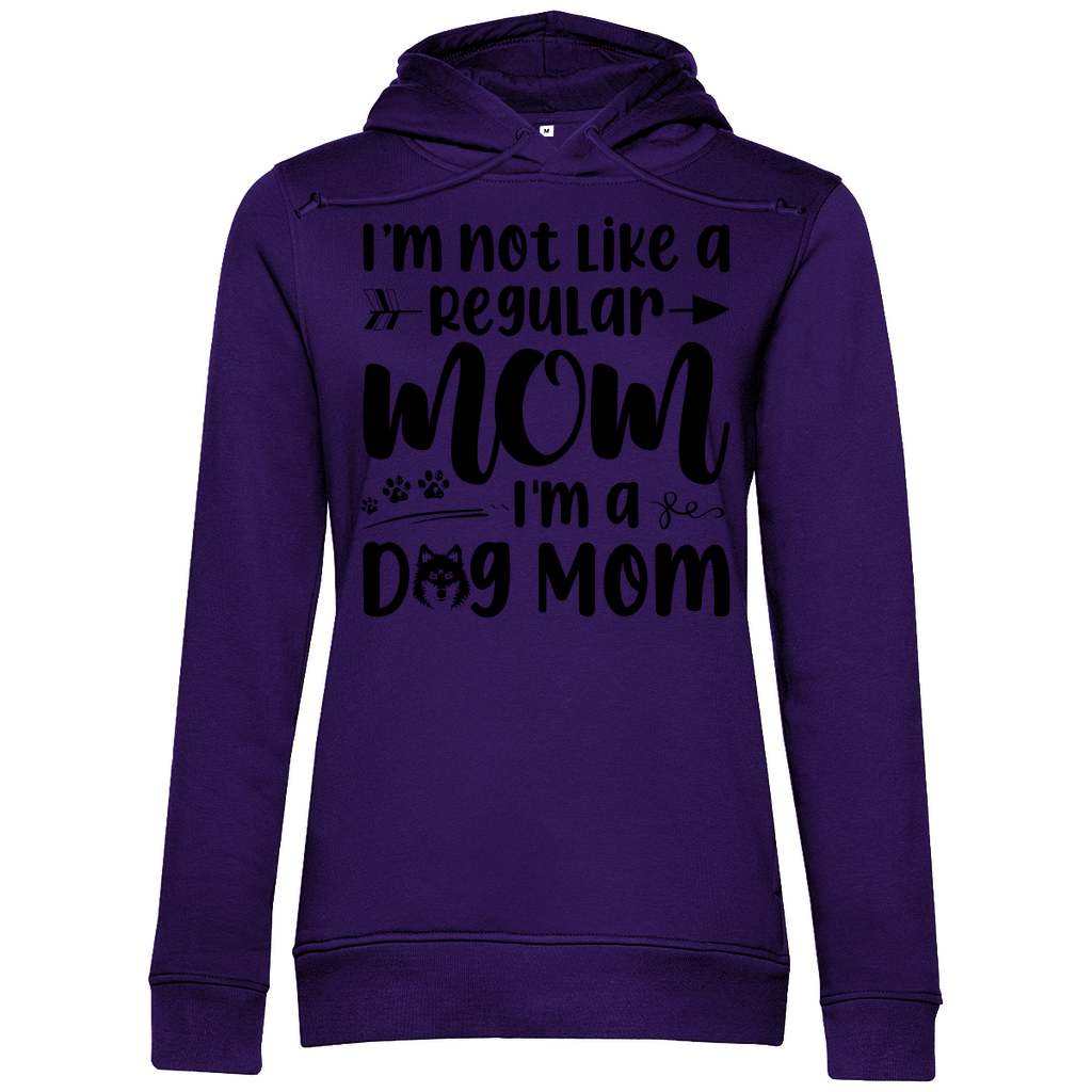 Damen Premium Bio Hoodie mit Schriftzug I'm not like a Regular MOM I'M a DOG MOM in Lila