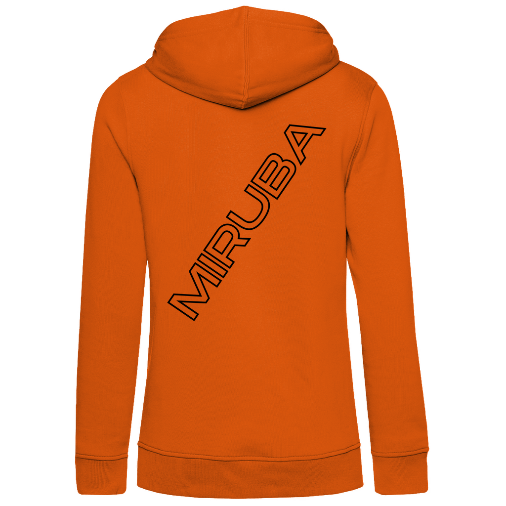 Damen Premium Bio Hoodie mit MIRUBA Schriftzug in Orange