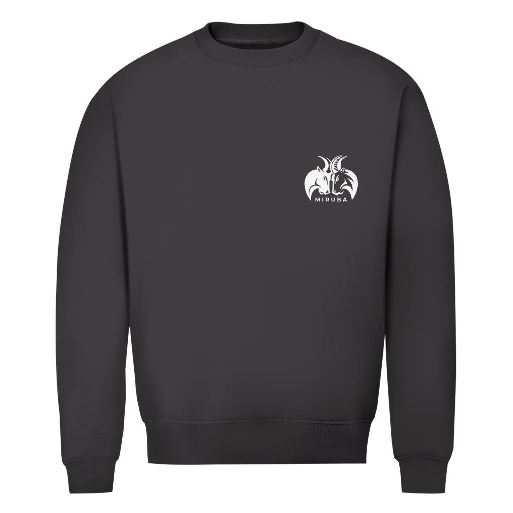 Herren Premium Bio Sweatshirt in Dunkelgrau mit MIRUBA Logo auf der Brust