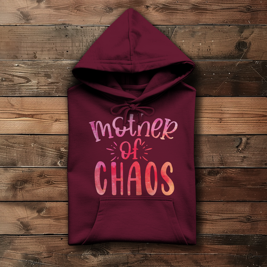 Damen Hoodie mit Mother of Chaos Motiv in Weinrot