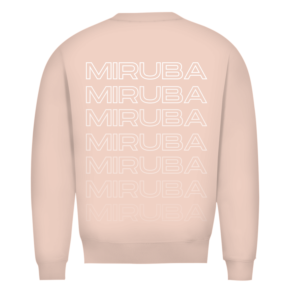 Herren Premium Bio Sweatshirt in Rosa mit MIRUBA Schriftzug auf dem Rücken