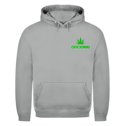 Herren Hoodie mit Cannabis Design auf der Brust in Hellgrau