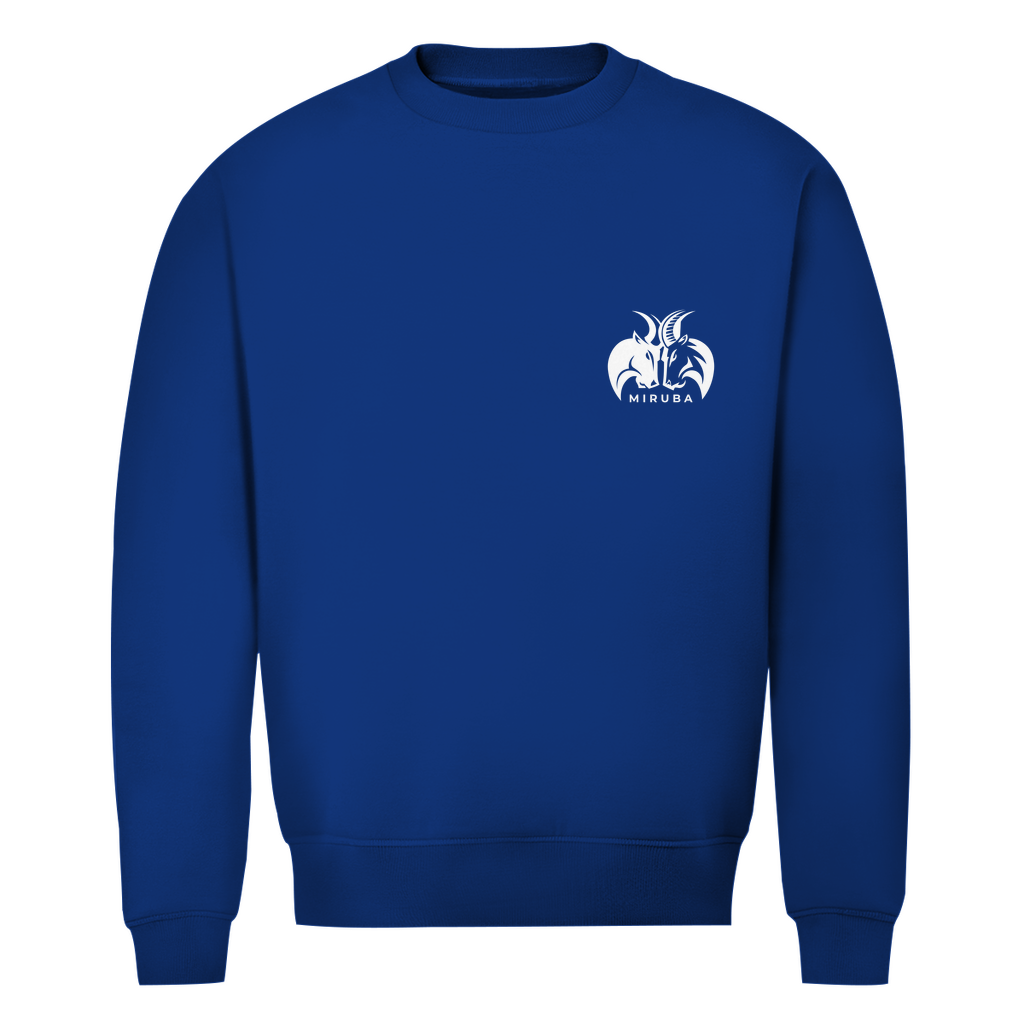 Herren Premium Bio Sweatshirt in Royalblau mit MIRUBA Logo auf der Brust