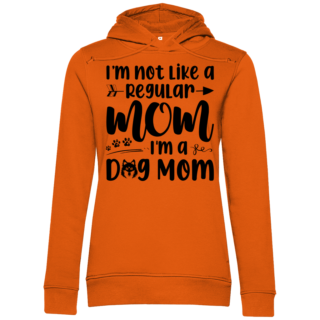 Damen Premium Bio Hoodie mit Schriftzug I'm not like a Regular MOM I'M a DOG MOM in Orange