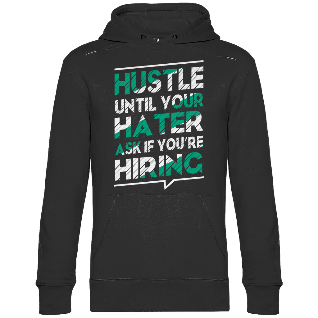 Herren Promo Hoodie in Schwarz mit Hustle Design auf der Brust