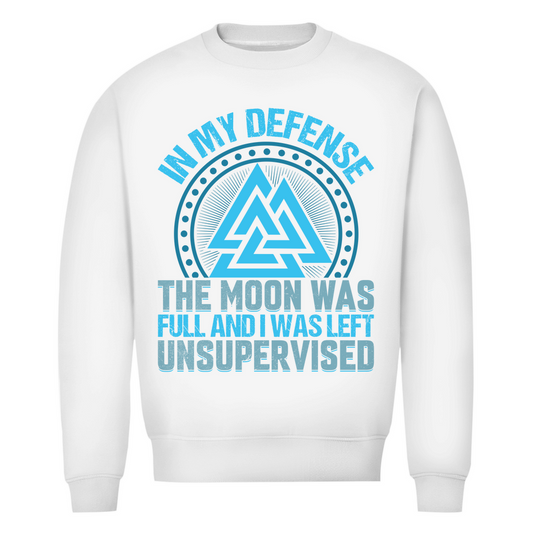 Herren Premium Bio Sweatshirt in Schneeweiß mit In my Defense Design auf der Brust