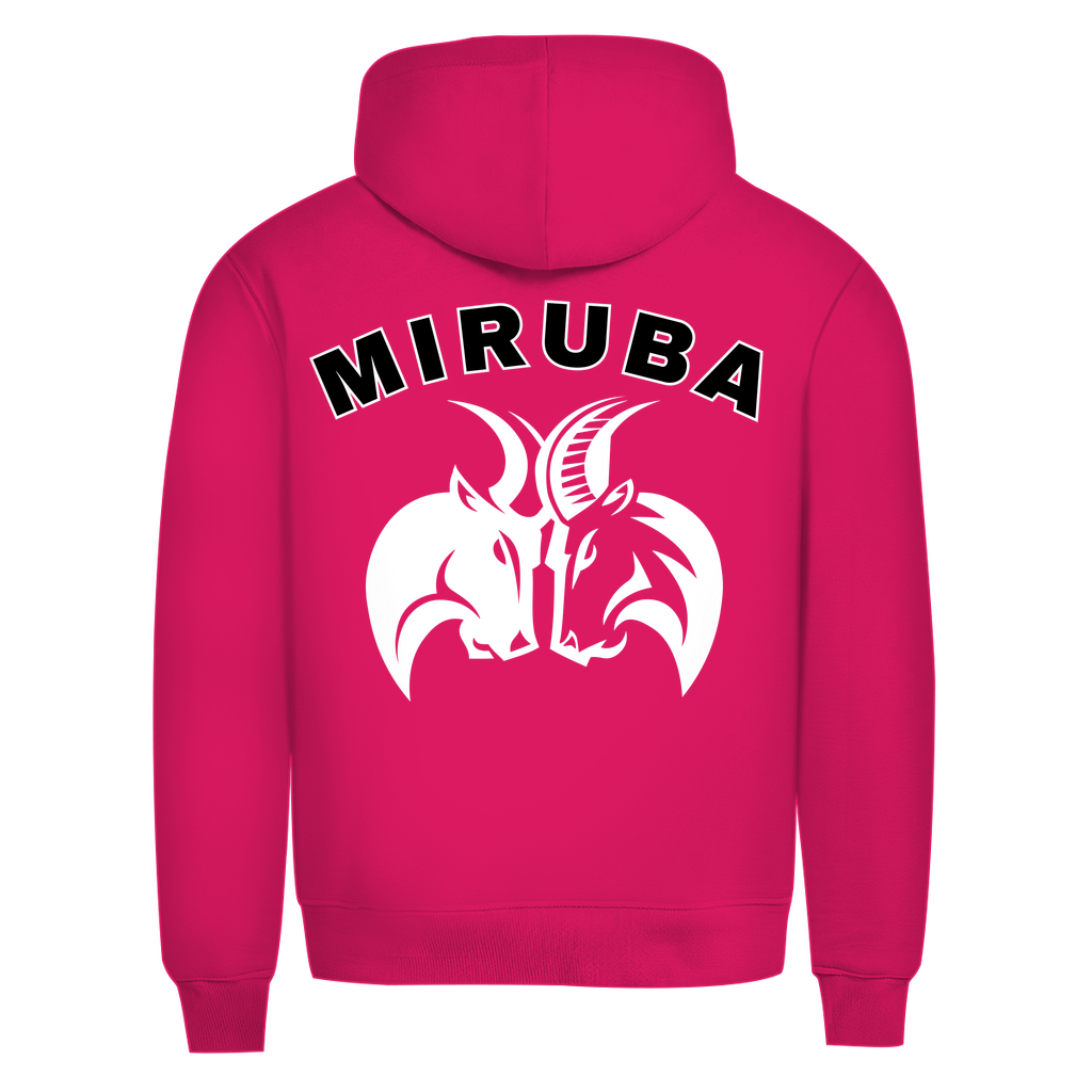 Herren Premium Bio Hoodie in Pink mit MIRUBA Logo auf dem Rücken 