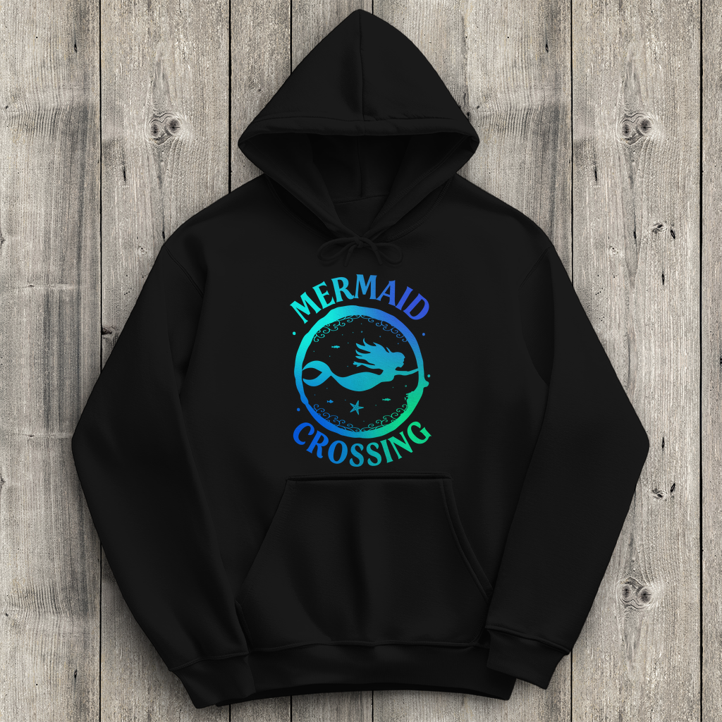 Damen Promo Hoodie mit Mermaid Crossing Design in Schwarz