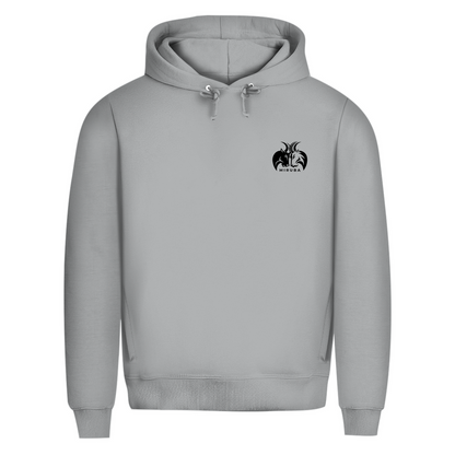 Herren Premium Bio Hoodie in Hellgrau mit MIRUBA Logo auf der Brust 