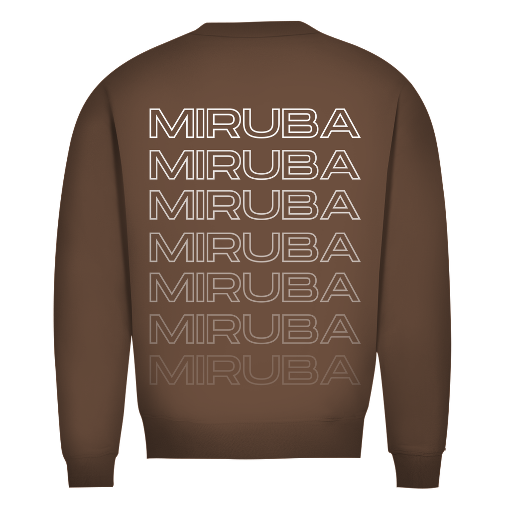 Herren Premium Bio Sweatshirt in Mokka mit MIRUBA Schriftzug auf dem Rücken