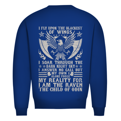 Herren Premium Bio Sweatshirt in Royalblau mit I Fly Upon Design auf dem Rücken