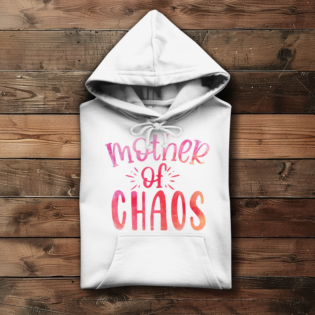 Damen Hoodie mit Mother of Chaos Motiv in Weiß