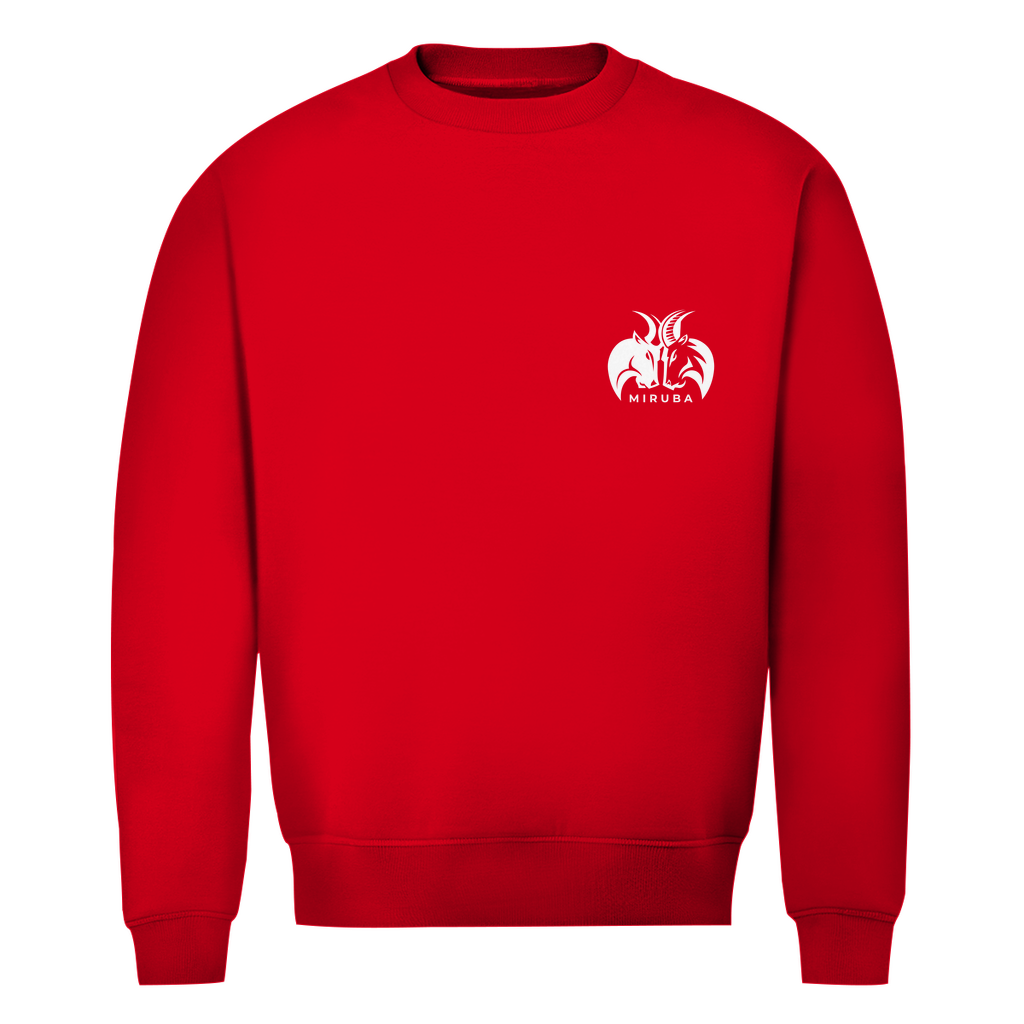 Herren Premium Bio Sweatshirt in Rot mit MIRUBA Logo auf der Brust