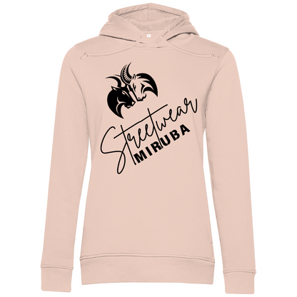 Damen Premium Bio Hoodie mit Streetwear Design und MIRUBA Logo in Sanftem Rosa