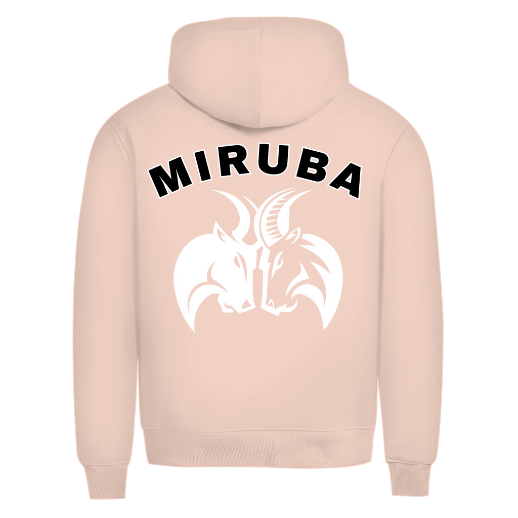 Herren Premium Bio Hoodie in Rosa mit MIRUBA Logo auf dem Rücken