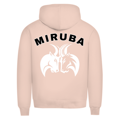 Herren Premium Bio Hoodie in Rosa mit MIRUBA Logo auf dem Rücken