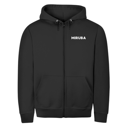 Herren Zipper Hoodie in Schwarz kleinem MIRUBA Schriftzug auf der Brust