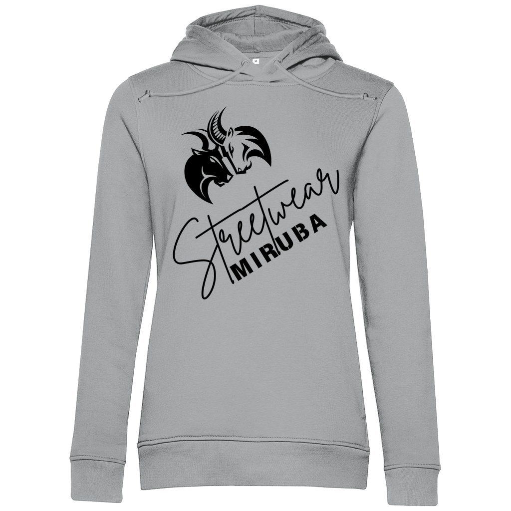 Damen Premium Bio Hoodie mit Streetwear Design und MIRUBA Logo in Hellgrau