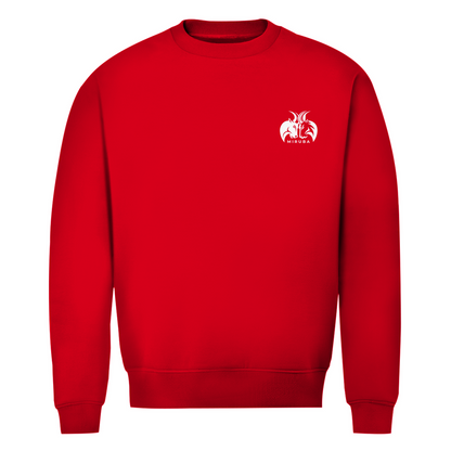 Herren Premium Bio Sweatshirt in Rot mit kleinem MIRUBA Logo auf der Brust