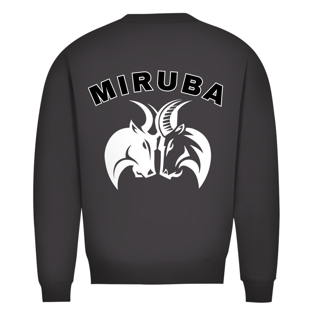 Herren Premium Bio Sweatshirt in Asphalt mit großem MIRUBA Logo auf dem Rücken