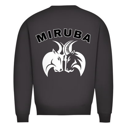 Herren Premium Bio Sweatshirt in Asphalt mit großem MIRUBA Logo auf dem Rücken