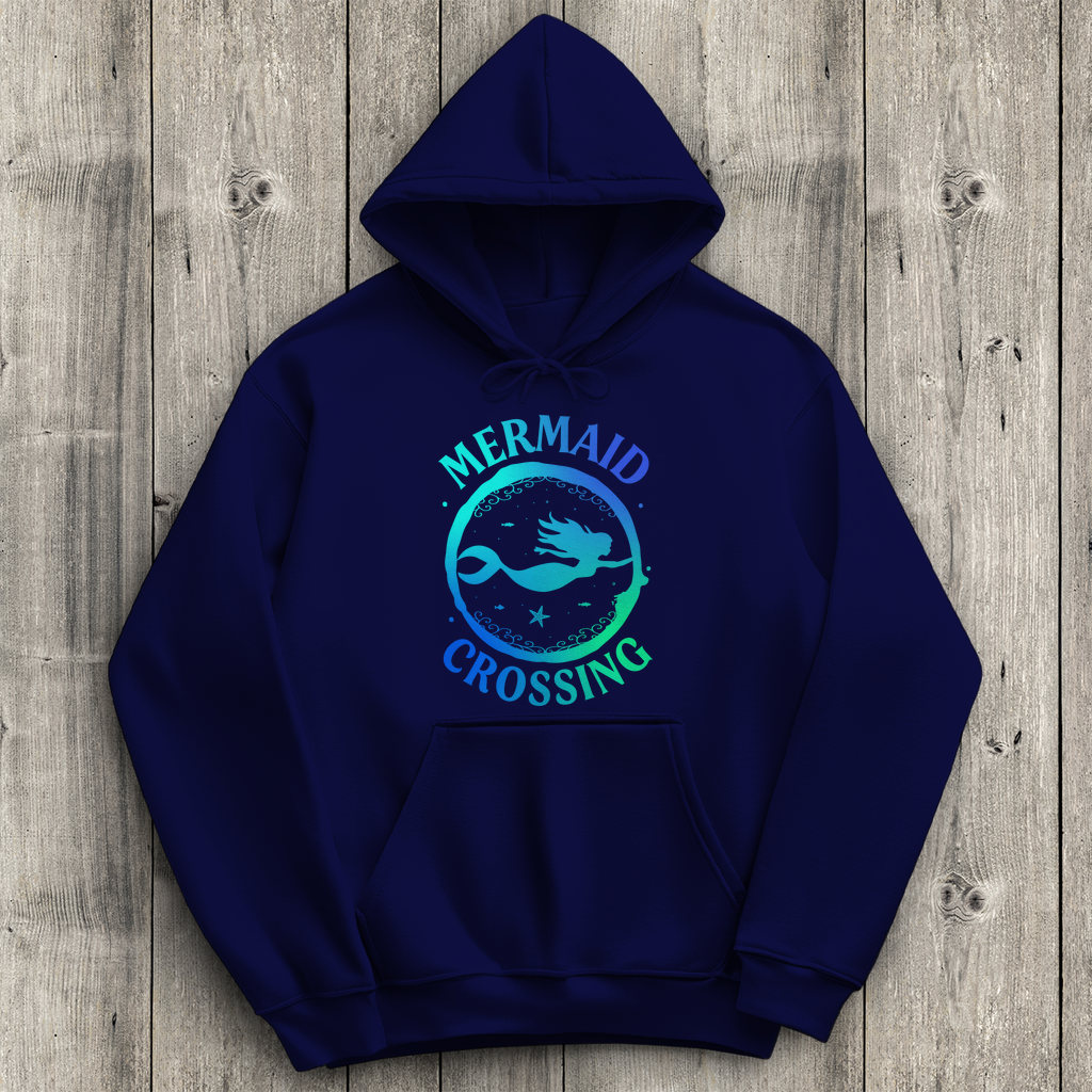 Damen Promo Hoodie mit Mermaid Crossing Design in Marineblau