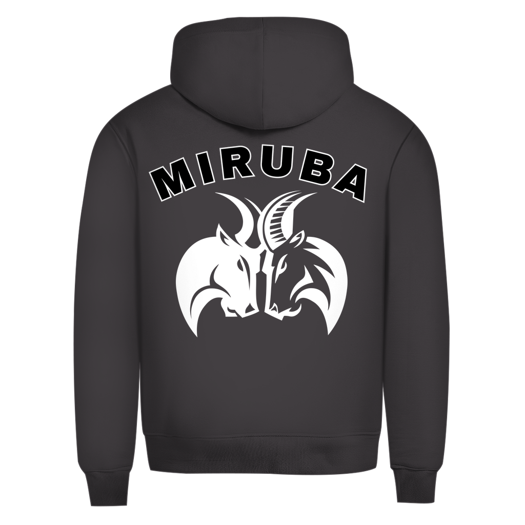 Herren Premium Bio Hoodie in Asphalt mit MIRUBA Logo auf dem Rücken