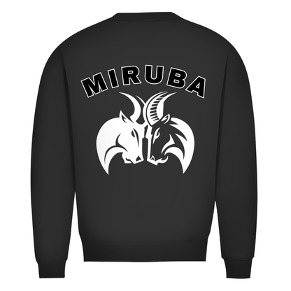 Herren Premium Bio Sweatshirt in Tiefschwarz mit großem MIRUBA Logo auf dem Rücken