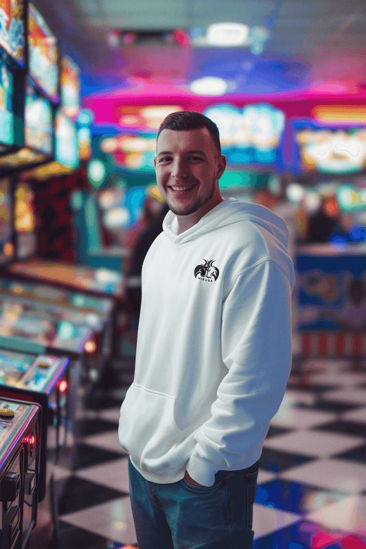 Oversize Hoodie Ohne Kordel Logo MIRUBA Schwarz und Weiß - MIRUBA 